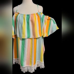 NWT Chance or Fate size 3X multi colored top